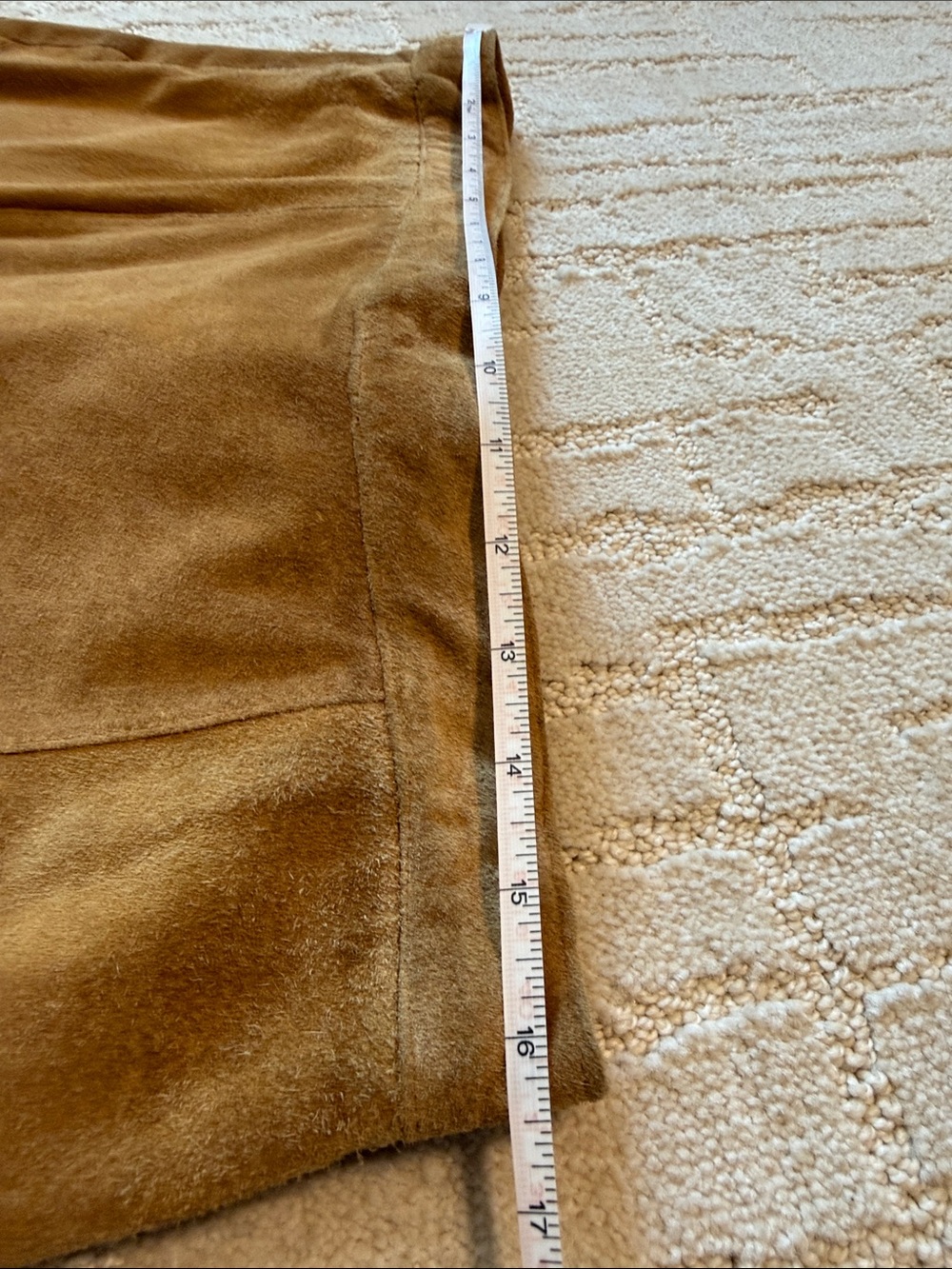 Classic Camel Suede Midi Skirt - Women - Picture 6 of 6